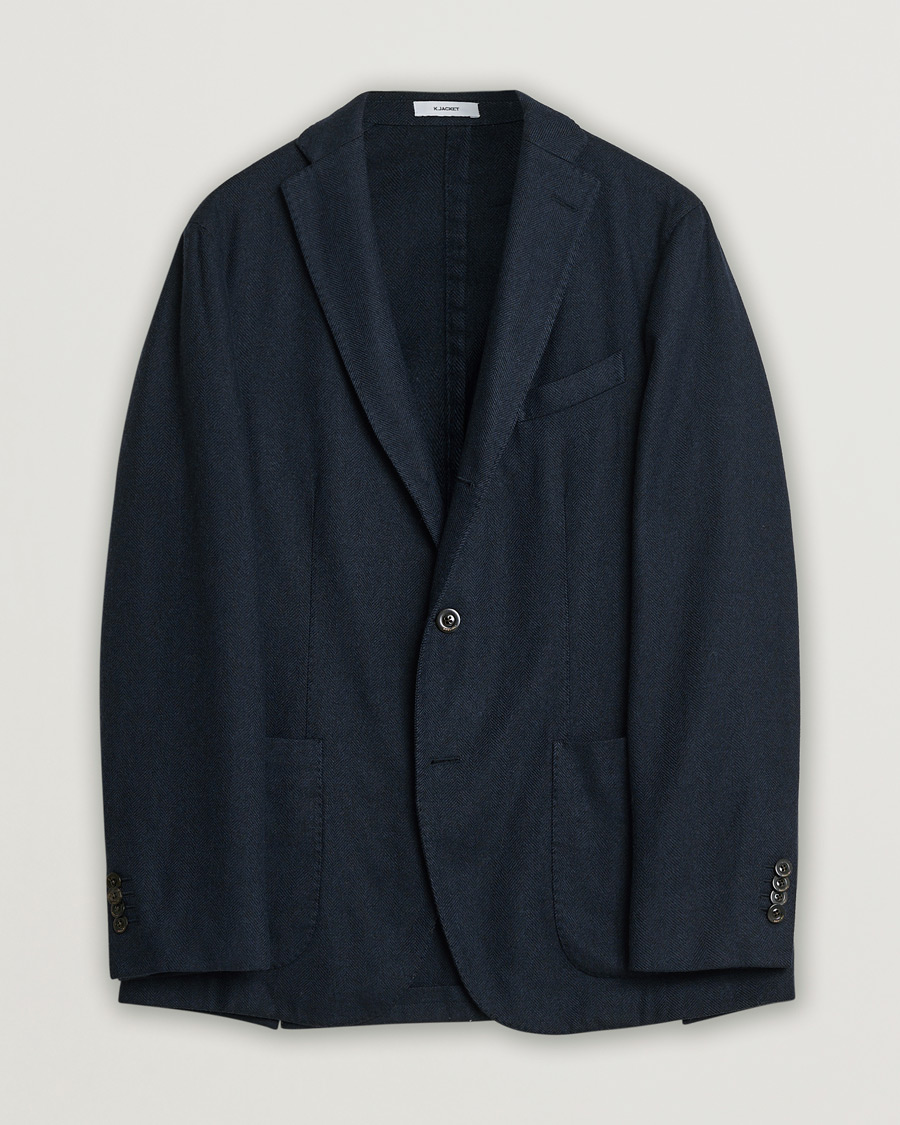 Herre | Pre-owned Blazere | Pre-owned | Boglioli K Jacket Herringbone Wool Blazer Navy 46