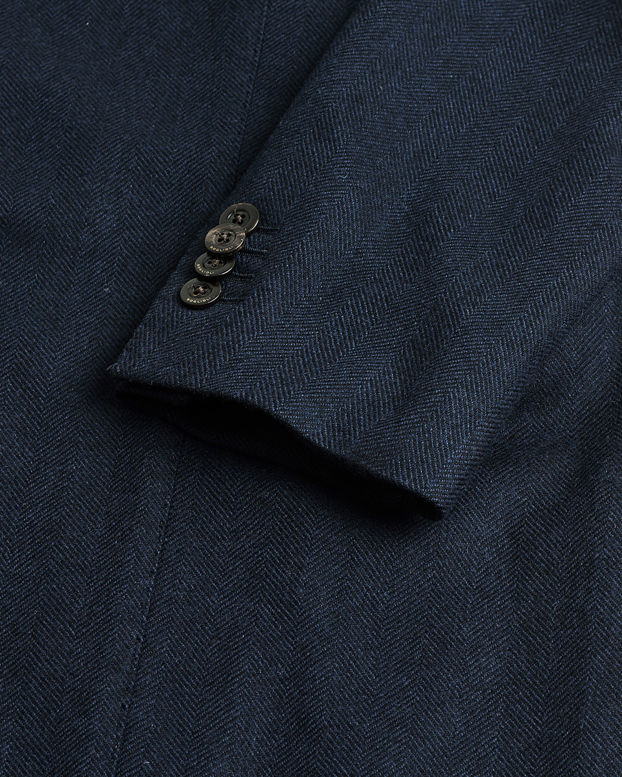 Herre | Pre-owned Blazere | Pre-owned | Boglioli K Jacket Herringbone Wool Blazer Navy 46
