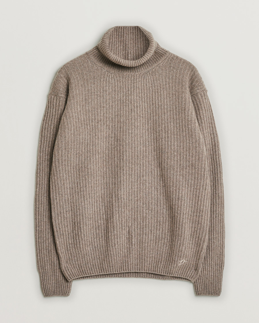 Herre | Pre-owned Trøjer | Pre-owned | Valstar Ribbed Cashmere Rollneck Taupe L