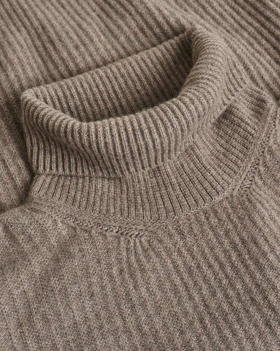 Herre | Pre-owned Trøjer | Pre-owned | Valstar Ribbed Cashmere Rollneck Taupe L