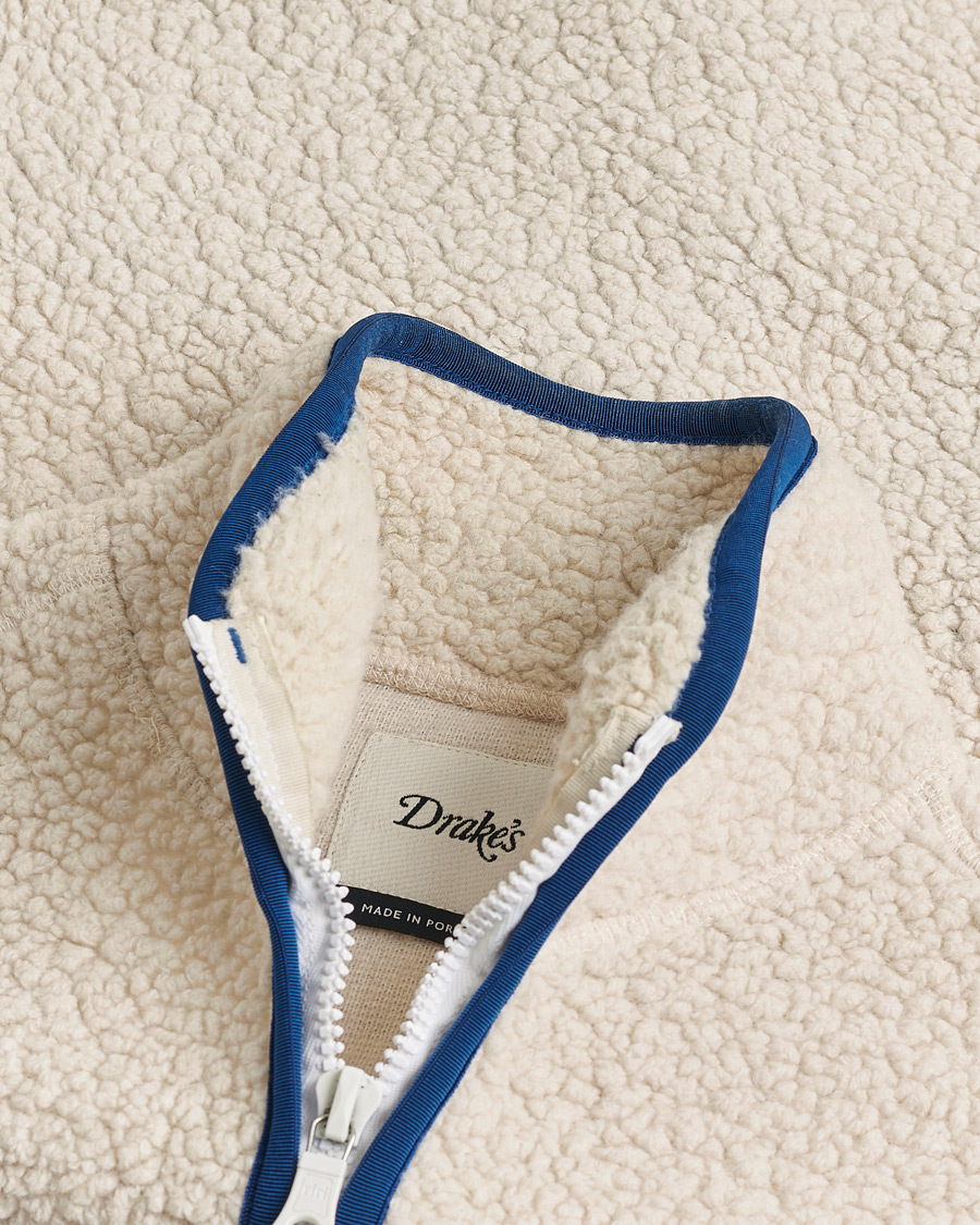 Herre | Pre-owned Jakker | Pre-owned | Drake's Zip Through Fleece Vest Ecru S