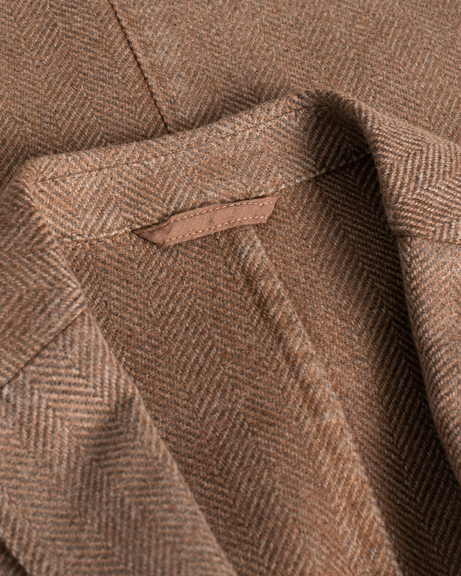 Herre | Pre-owned Blazere | Pre-owned | L.B.M. 1911 Herringbone Wool Blazer Brown 50