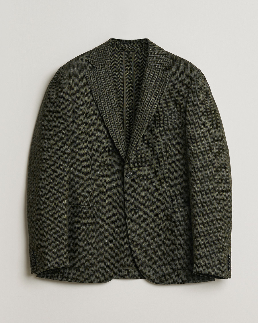 Herre | Pre-owned Blazere | Pre-owned | L.B.M. 1911 Herringbone Wool Blazer Green 52
