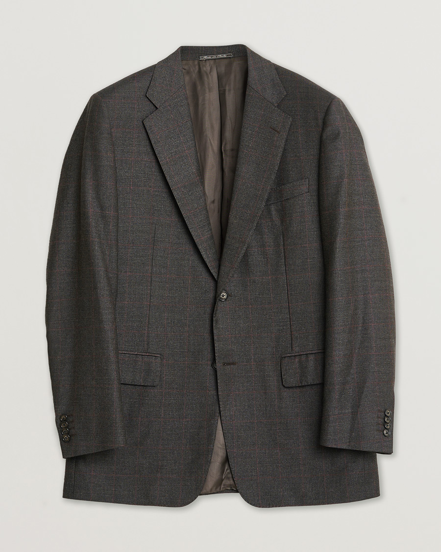 Herre | Pre-owned Blazere | Pre-owned | Corneliani Check Wool Blazer Brown 50