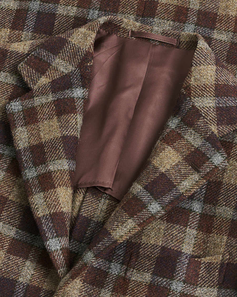 Herre | Pre-owned Blazere | Pre-owned | Ring Jacket Checked Wool Blazer Brown 50