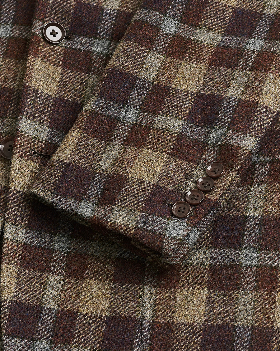 Herre | Pre-owned Blazere | Pre-owned | Ring Jacket Checked Wool Blazer Brown 50