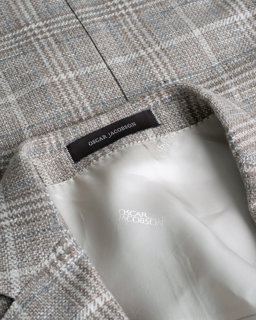 Herre | Blazere & jakker | Pre-owned | Oscar Jacobson Ferry Soft Checked Wool Blazer Beige