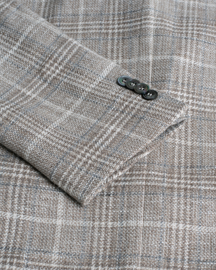 Herre | Blazere & jakker | Pre-owned | Oscar Jacobson Ferry Soft Checked Wool Blazer Beige