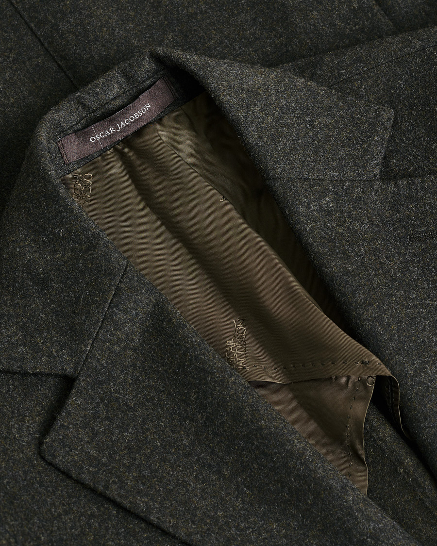 Herre | Pre-owned Blazere | Pre-owned | Oscar Jacobson Edgar Wool Flannel Blazer Brown 44