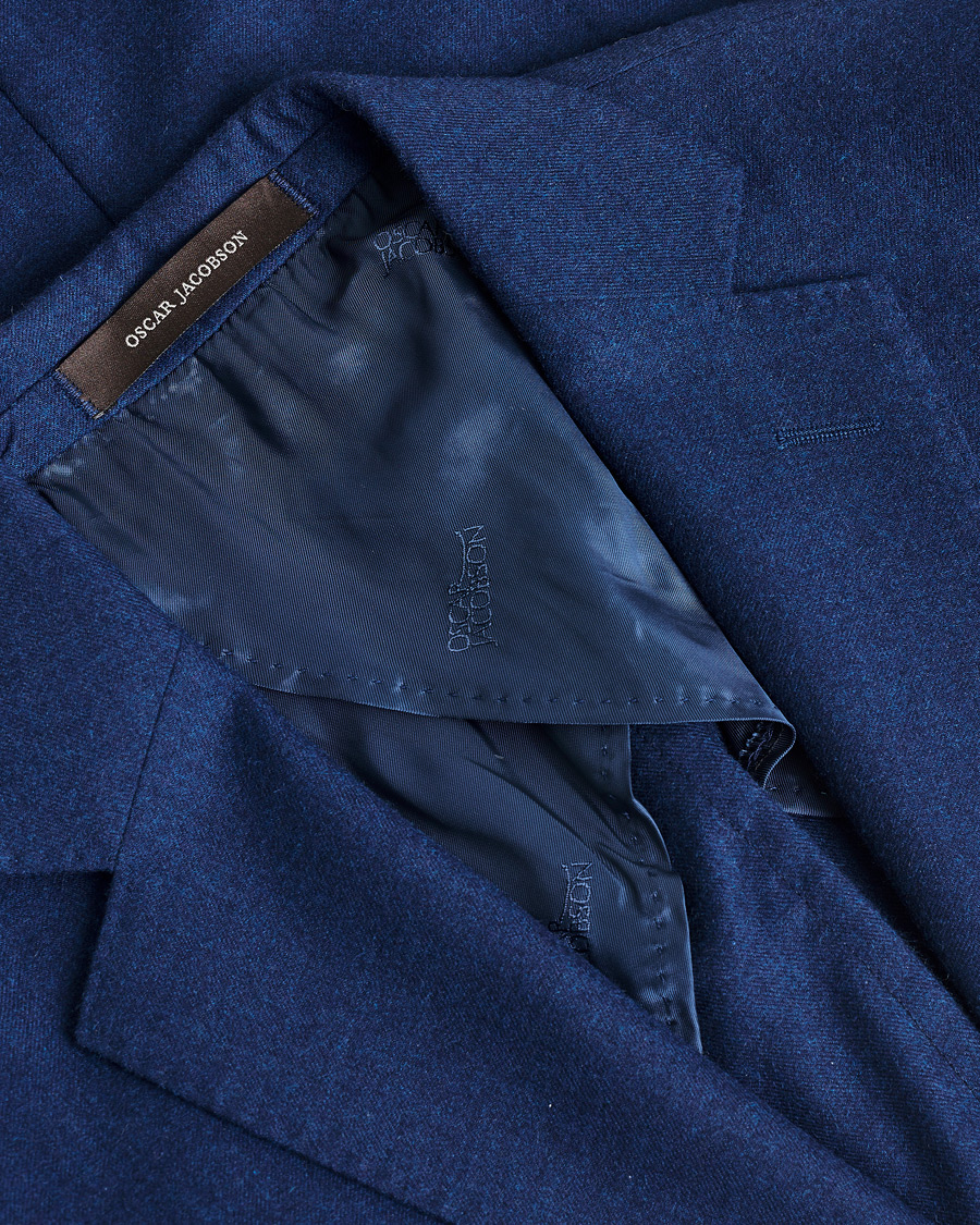 Herre | Pre-owned Blazere | Pre-owned | Oscar Jacobson Einar Cashmere Flannel Blazer Blue 44