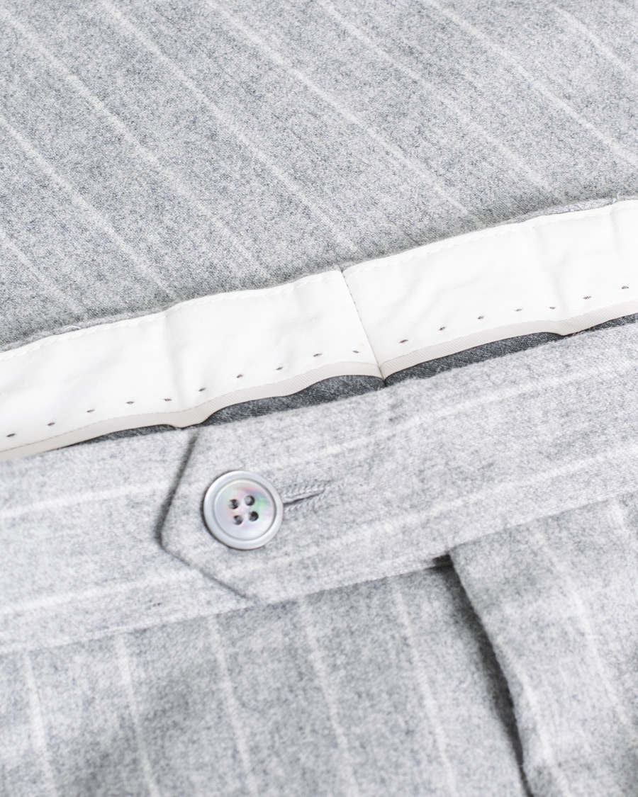 Herre | Pre-owned | Pre-owned | Oscar Jacobson Ego Pinstripe Wool Flannel Suit Grey Melange
