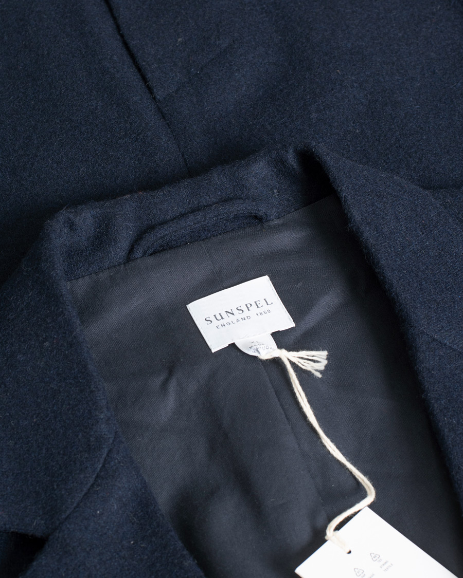 Herre | Pre-owned | Pre-owned | Sunspel Boiled Wool Jersey Blazer Navy