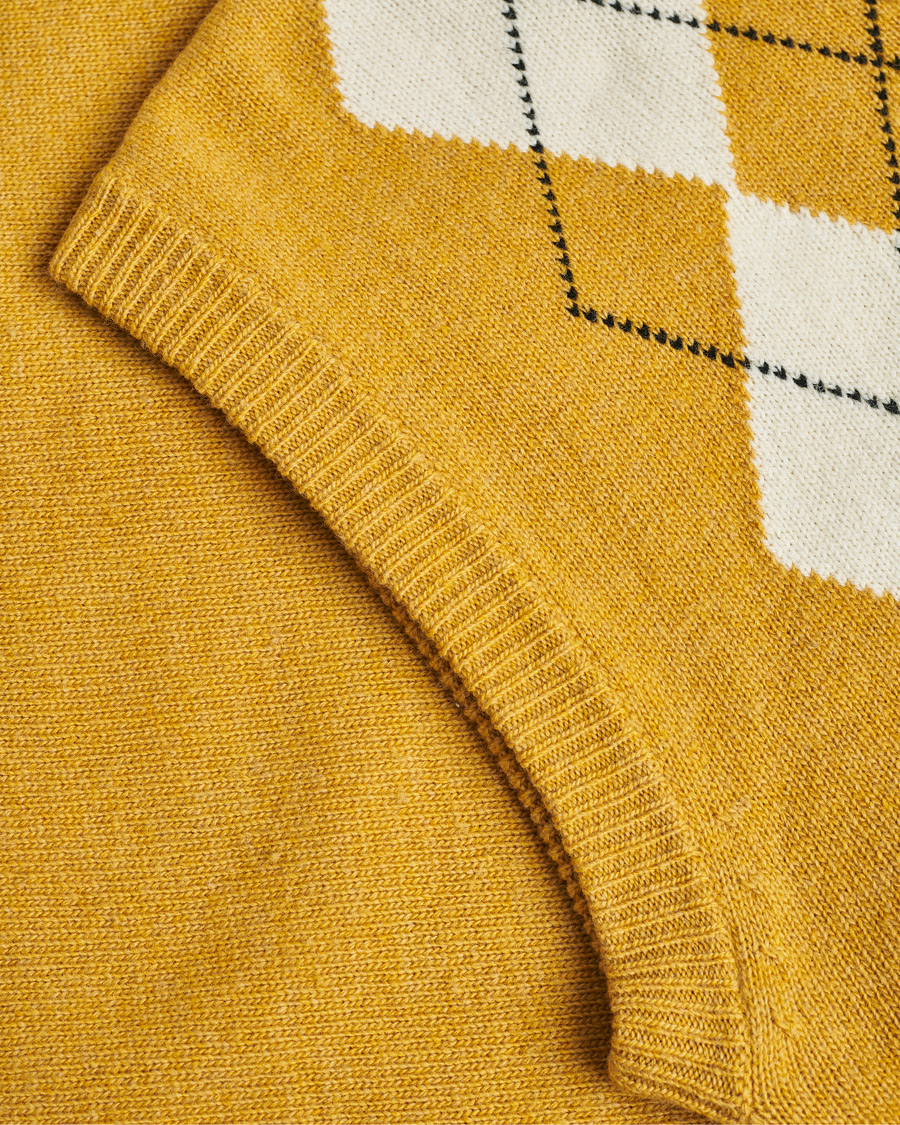 Herre | Pre-owned Trøjer | Pre-owned | Marni Shetland Argyle Knit Vest White/Yellow 48ashmere Hoodie Beige S