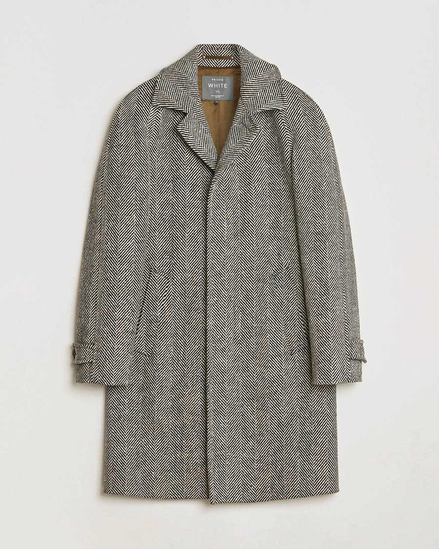 Herre | Pre-owned Jakker | Pre-owned | Private White V.C. Raglan Wool Coat Black & Cream 2 - XS