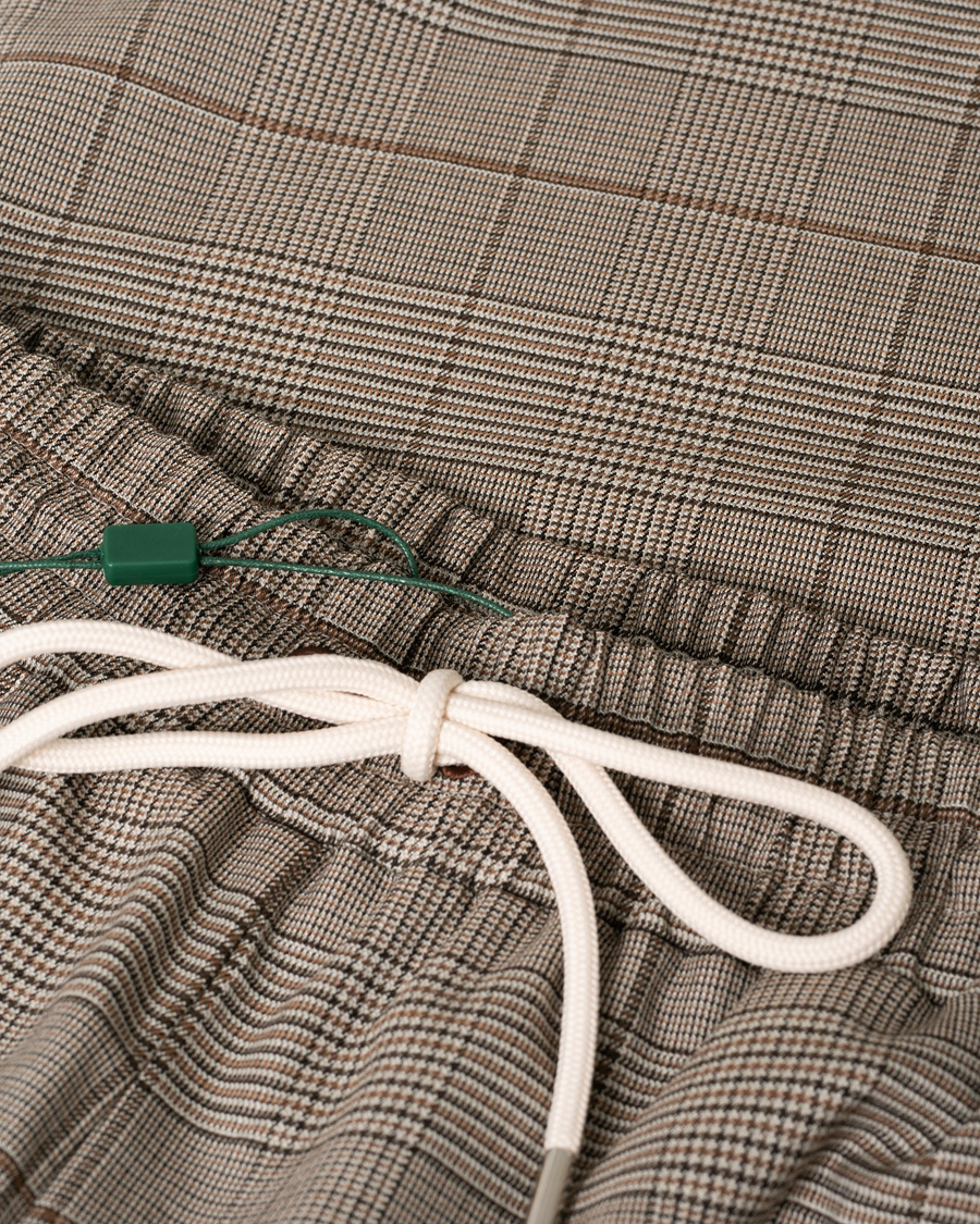 Herre | Bukser | Pre-owned | Drôle de Monsieur Wool Drawstring Trousers Brown Check