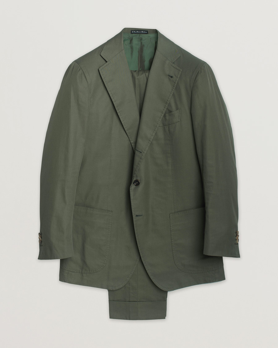 Herre | Pre-owned Jakkesæt | Pre-owned | Orazio Luciano Cotton Suit Green 50