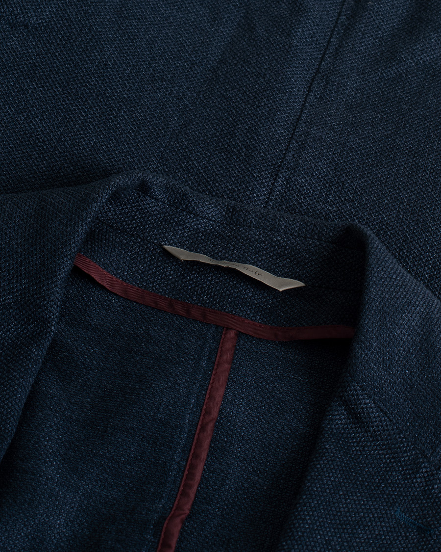 Herre | Pre-owned Blazere | Pre-owned | Canali Linen/Cotton Jersey Blazer Dark Blue