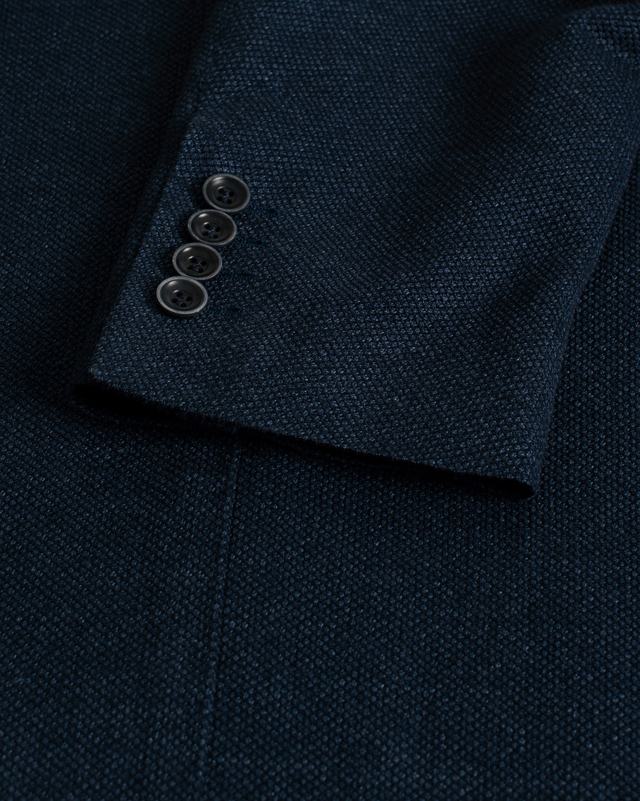 Herre | Pre-owned Blazere | Pre-owned | Canali Linen/Cotton Jersey Blazer Dark Blue