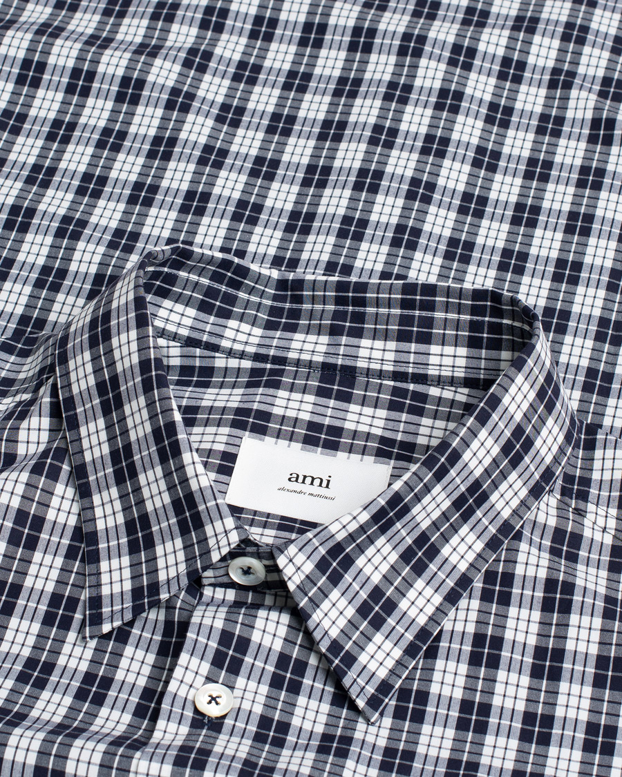 Herre | Pre-owned Skjorter | Pre-owned | AMI Boxy Fit Short Sleeve Shirt Navy Check