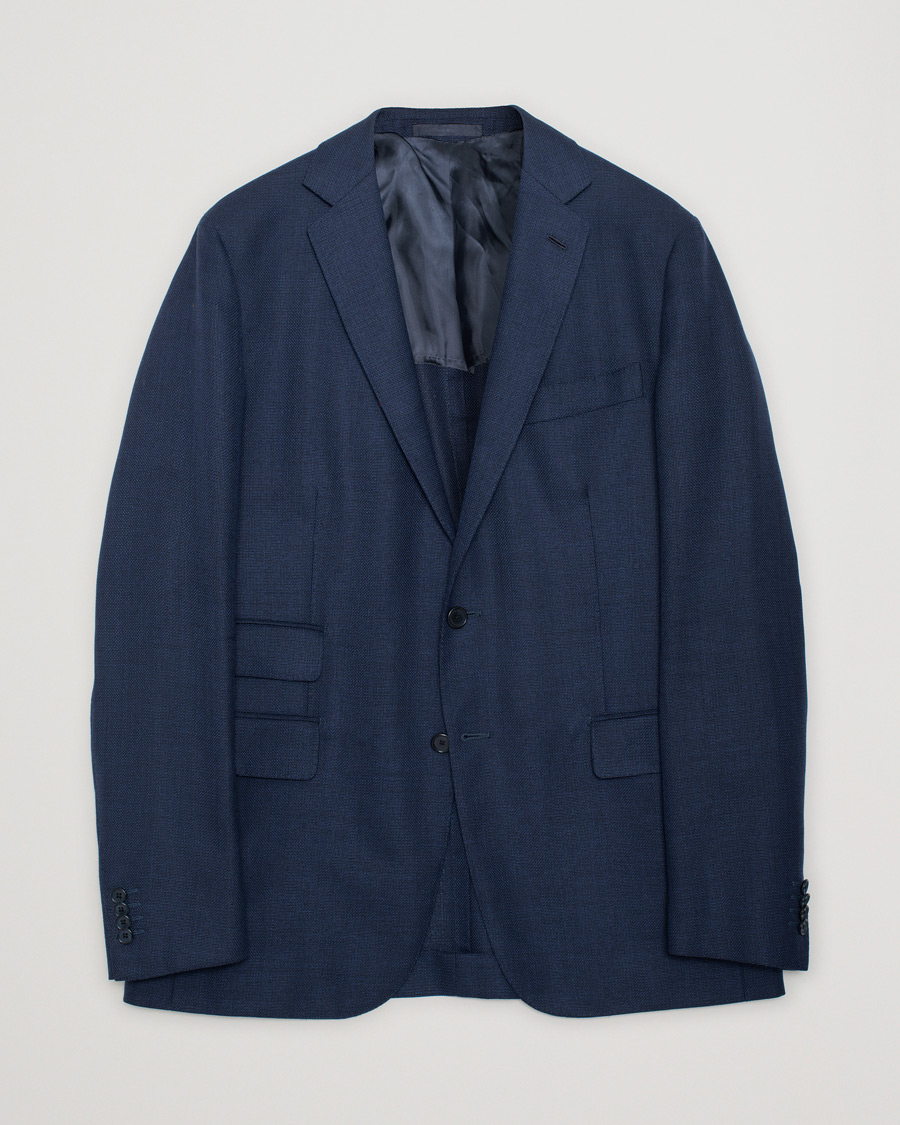 Herre | Pre-owned Blazere | Pre-owned | Caruso Wool Hopsack Blazer Navy 52