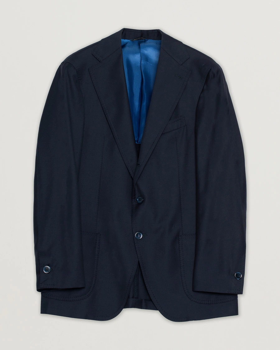Herre | Gabo Naopli Navy Wool Blazer 52 | Pre-owned | Gabo Naopli Navy Wool Blazer 52