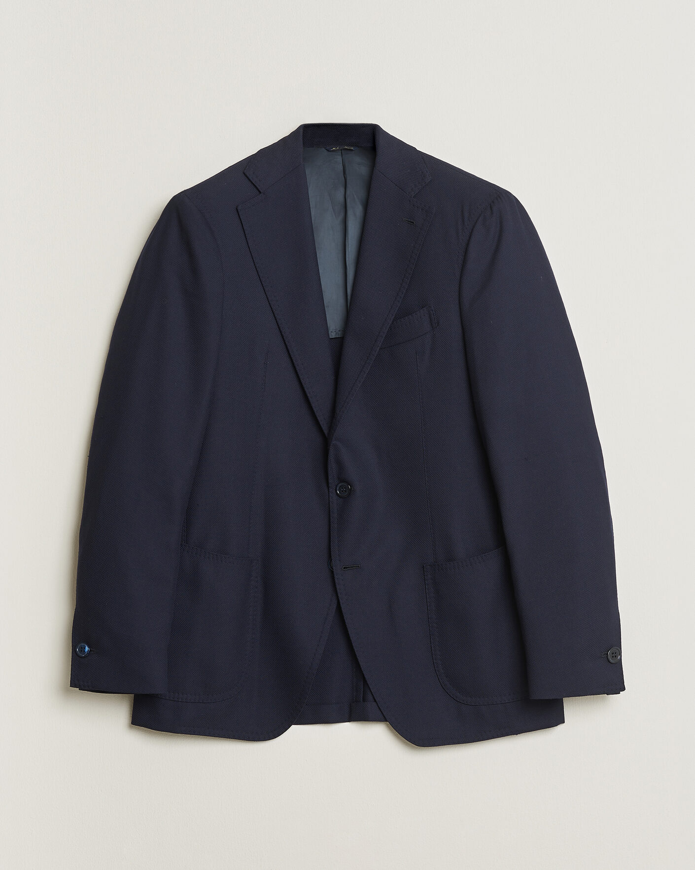 Herre | Pre-owned Blazere | Pre-owned | Gabo Napoli Navy Hopsack Wool Blazer 50