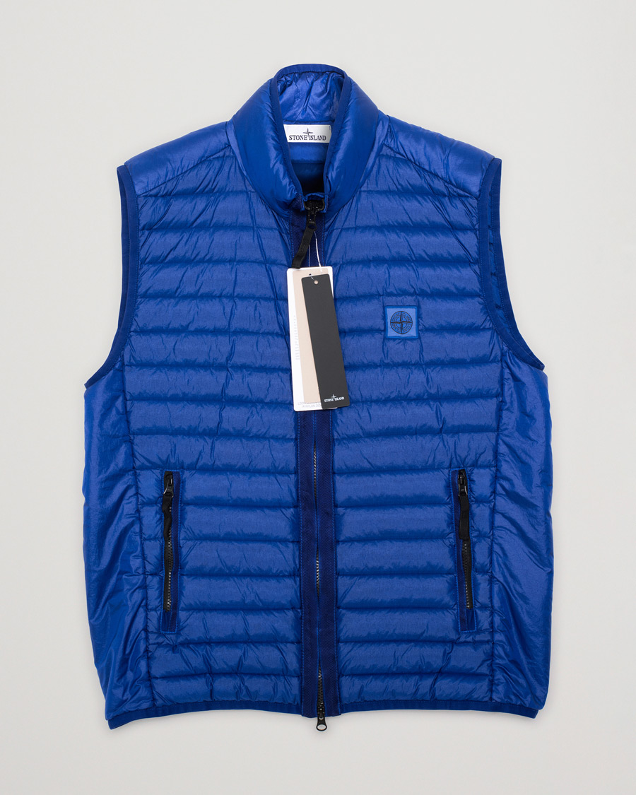 Herre | Jakker | Pre-owned | Stone Island Recycled Nylon Down-TC Vest Bright Blue