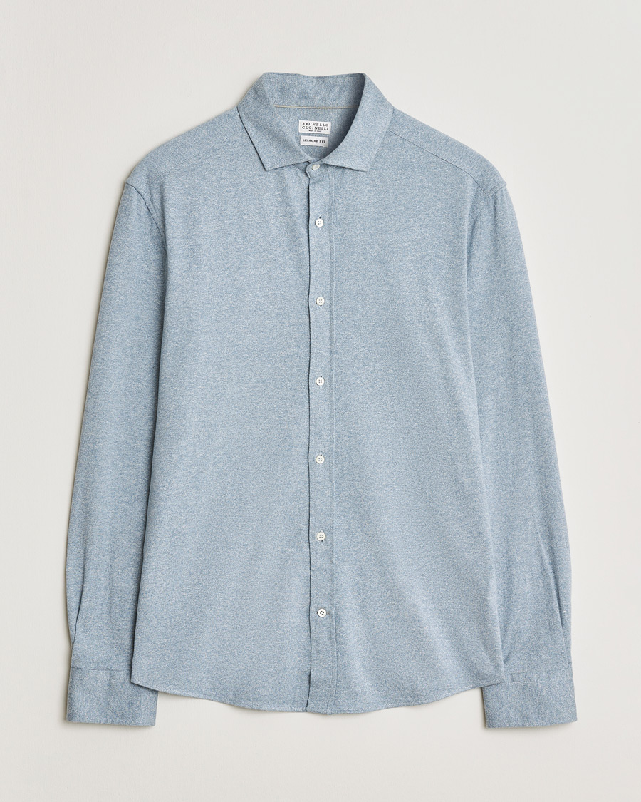 Herre | Brunello Cucinelli Lightweight Jersey Shirt Light Blue L | Pre-owned | Brunello Cucinelli Lightweight Jersey Shirt Light Blue L
