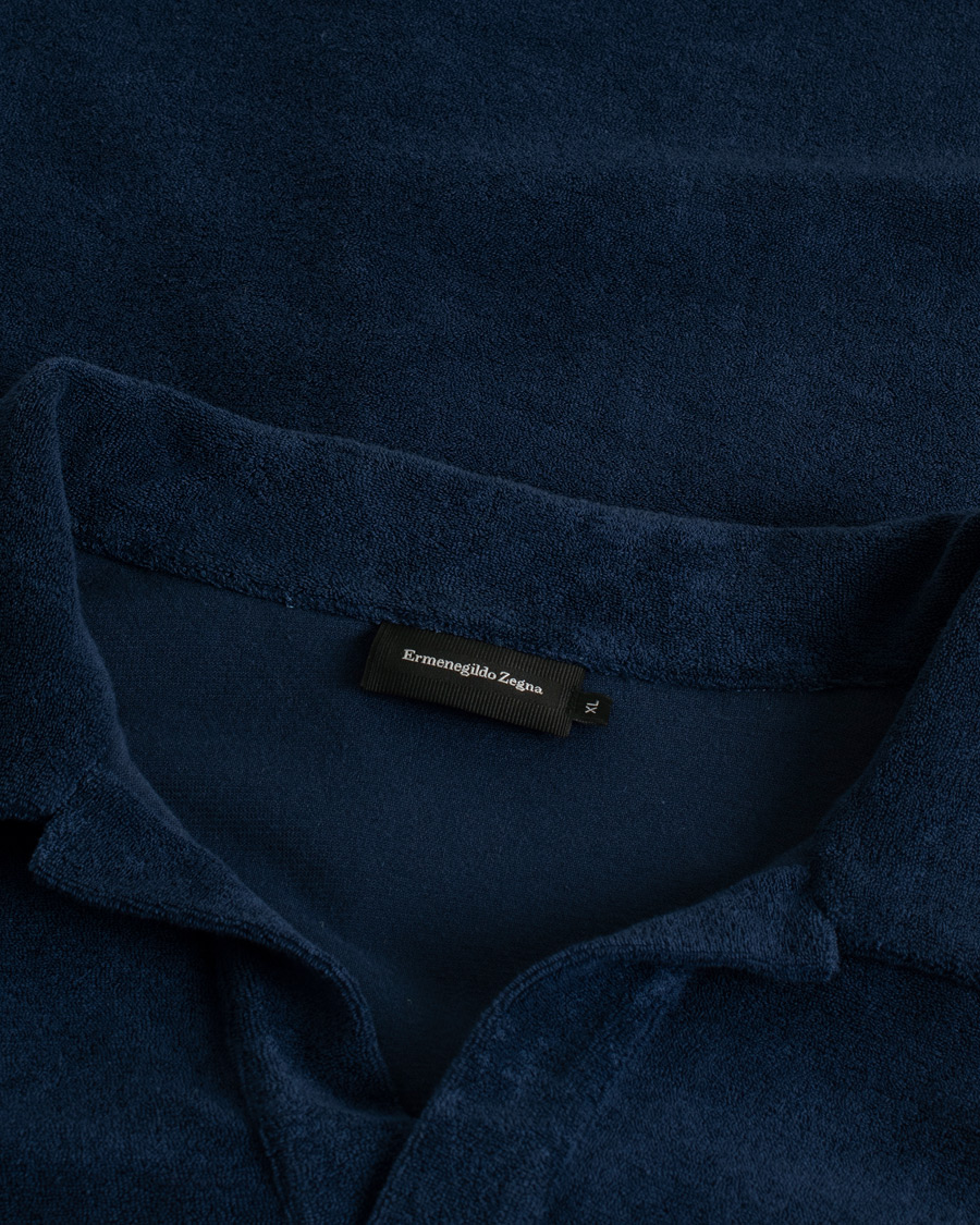 Herre | Ermenegildo Zegna Short Sleeve Terry Piquet Navy XL | Pre-owned | Ermenegildo Zegna Short Sleeve Terry Piquet Navy XL