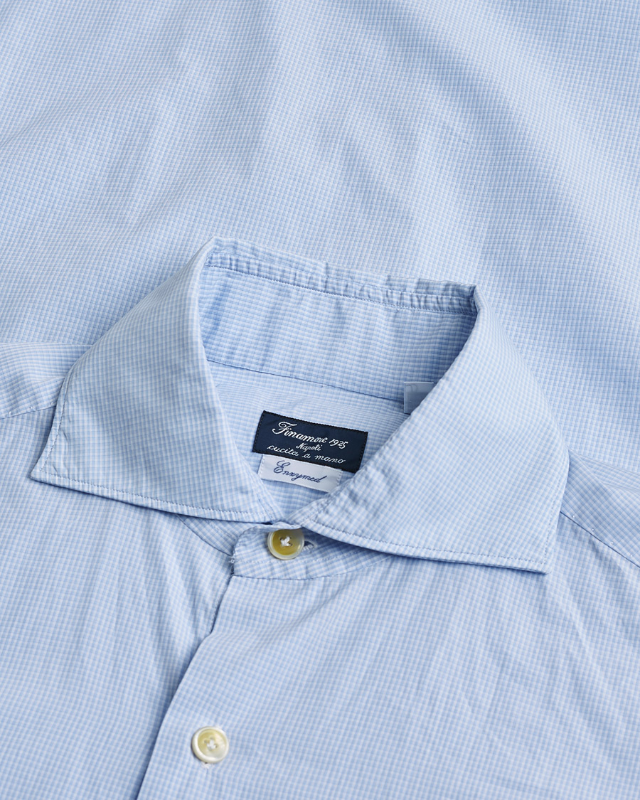 Herre | Pre-owned Skjorter | Pre-owned | Finamore Napoli Milano Slim Washed Dress Shirt Blue Check