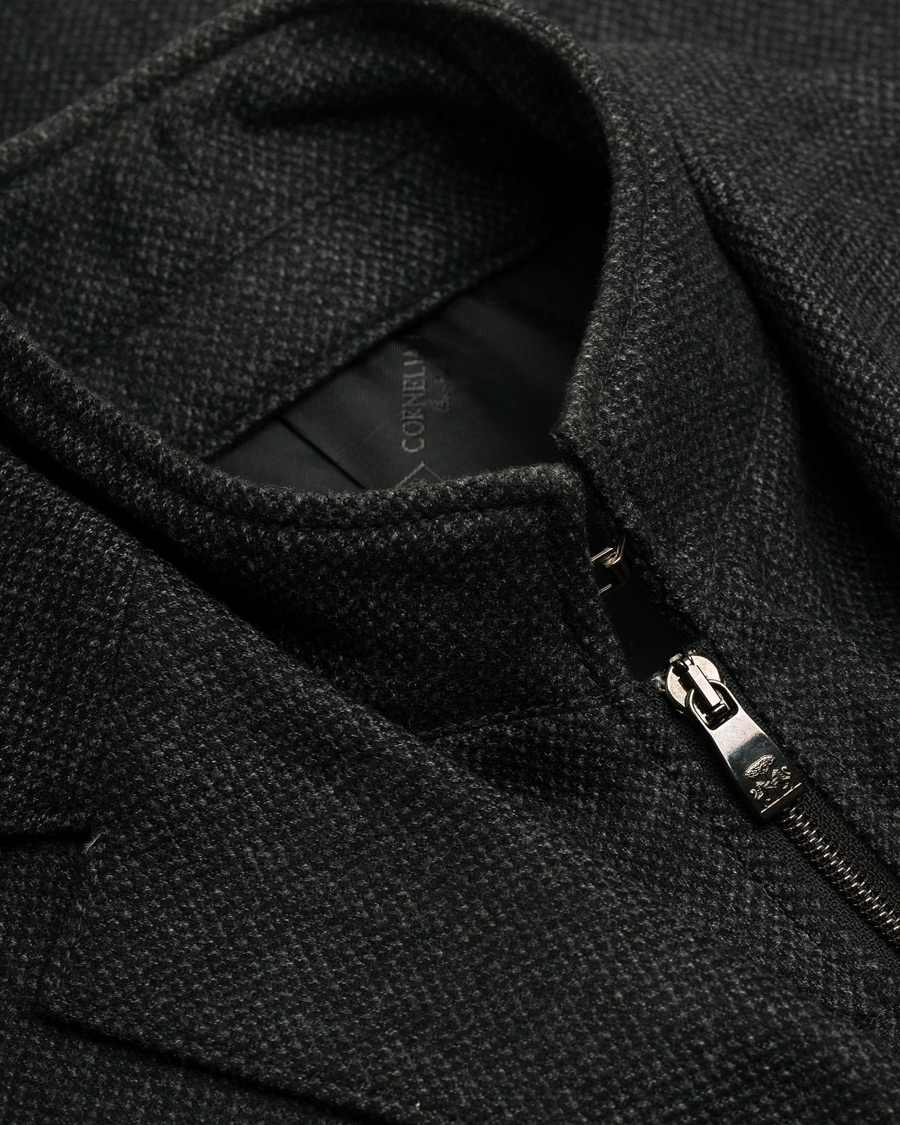 Herre | Pre-owned Jakker | Pre-owned | Corneliani ID Flannel Blazer Grey Melange 48