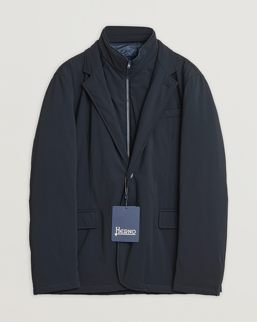Herre | Pre-owned Jakker | Pre-owned | Herno Nylon City Blazer Navy