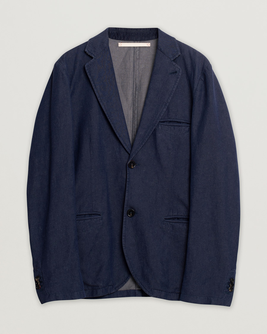 Herre | Pre-owned Blazere | Pre-owned | Montedoro Unconstructed Denim Blazer Blue 52