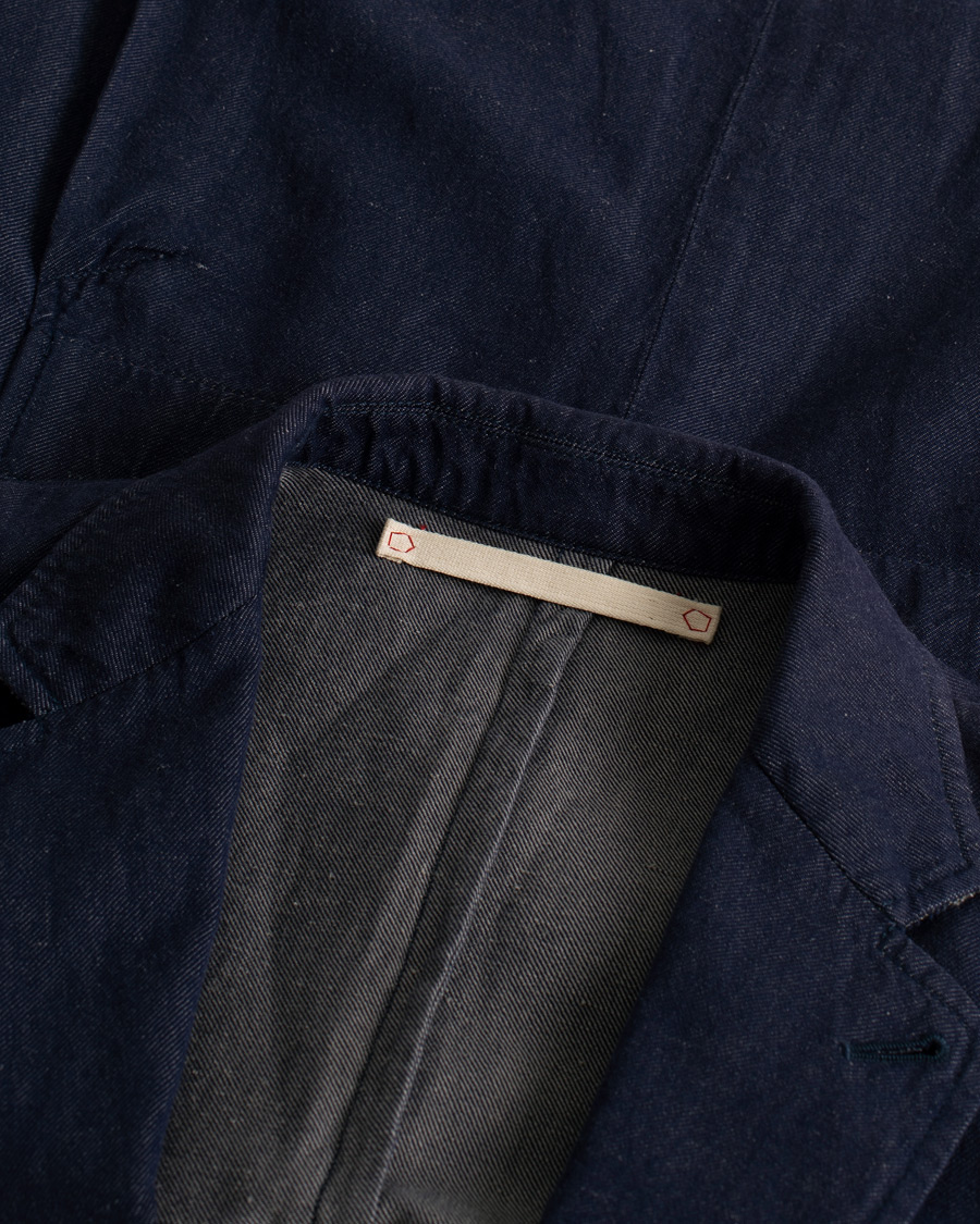 Herre | Pre-owned Blazere | Pre-owned | Montedoro Unconstructed Denim Blazer Blue 52