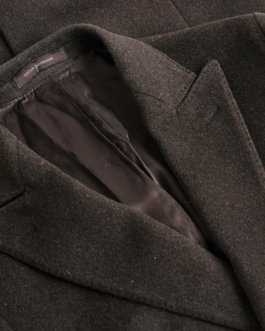 Herre | Pre-owned Jakker | Pre-owned | Oscar Jacobson Sebastian Wool/Cashmere Double Breasted Coat Brown 48