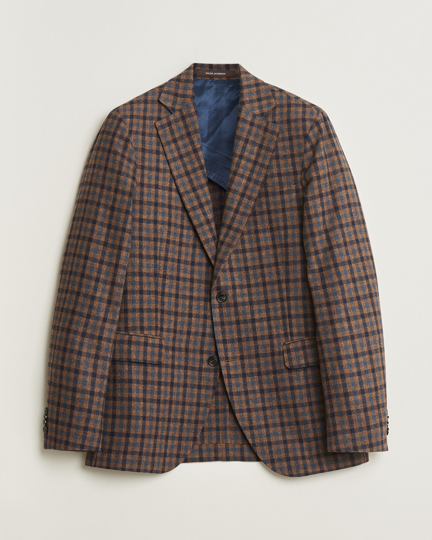 Herre | Pre-owned Blazere | Pre-owned | Oscar Jacobson Egel Checked Wool Blazer Brown 50