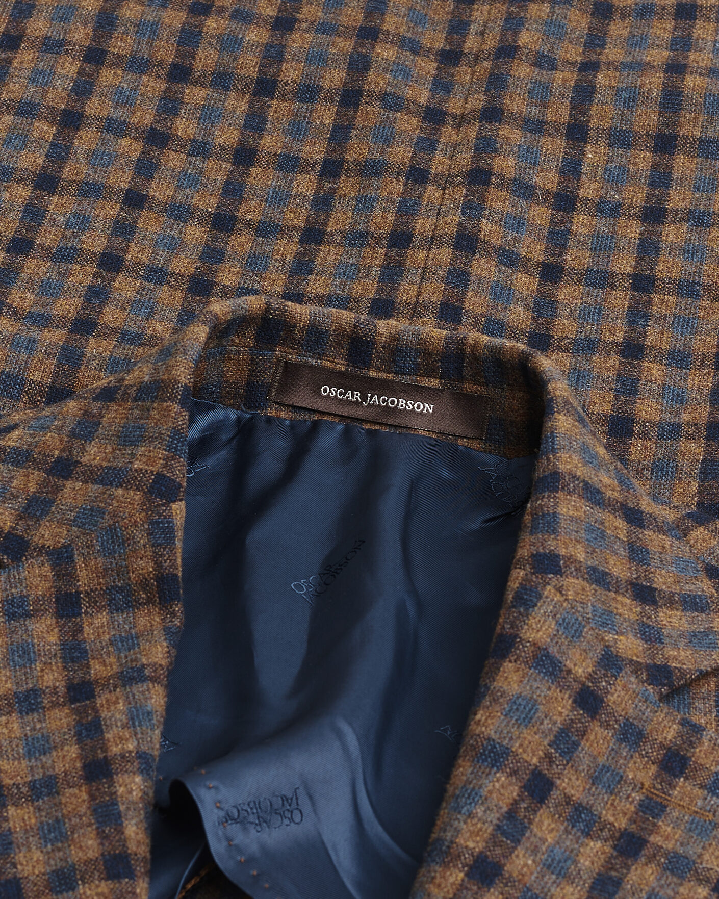 Herre | Pre-owned Blazere | Pre-owned | Oscar Jacobson Egel Checked Wool Blazer Brown 50