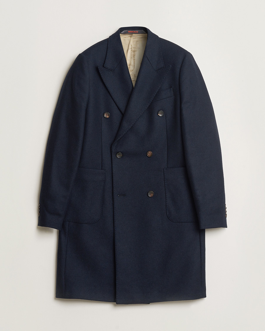 Herre | Pre-owned Jakker | Pre-owned | Morris Double Breasted Wool Coat Navy 48