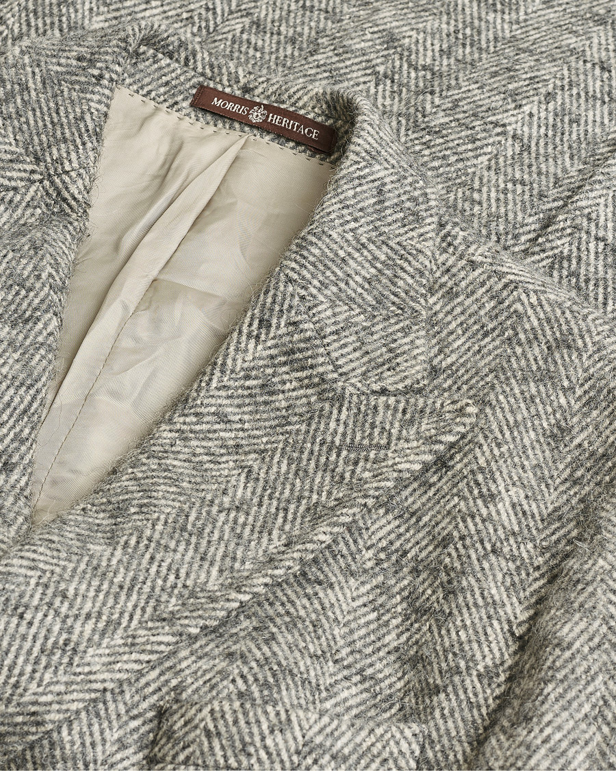 Herre | Pre-owned Jakker | Pre-owned | Morris Double Breasted Herringbone Wool Coat Grey 52