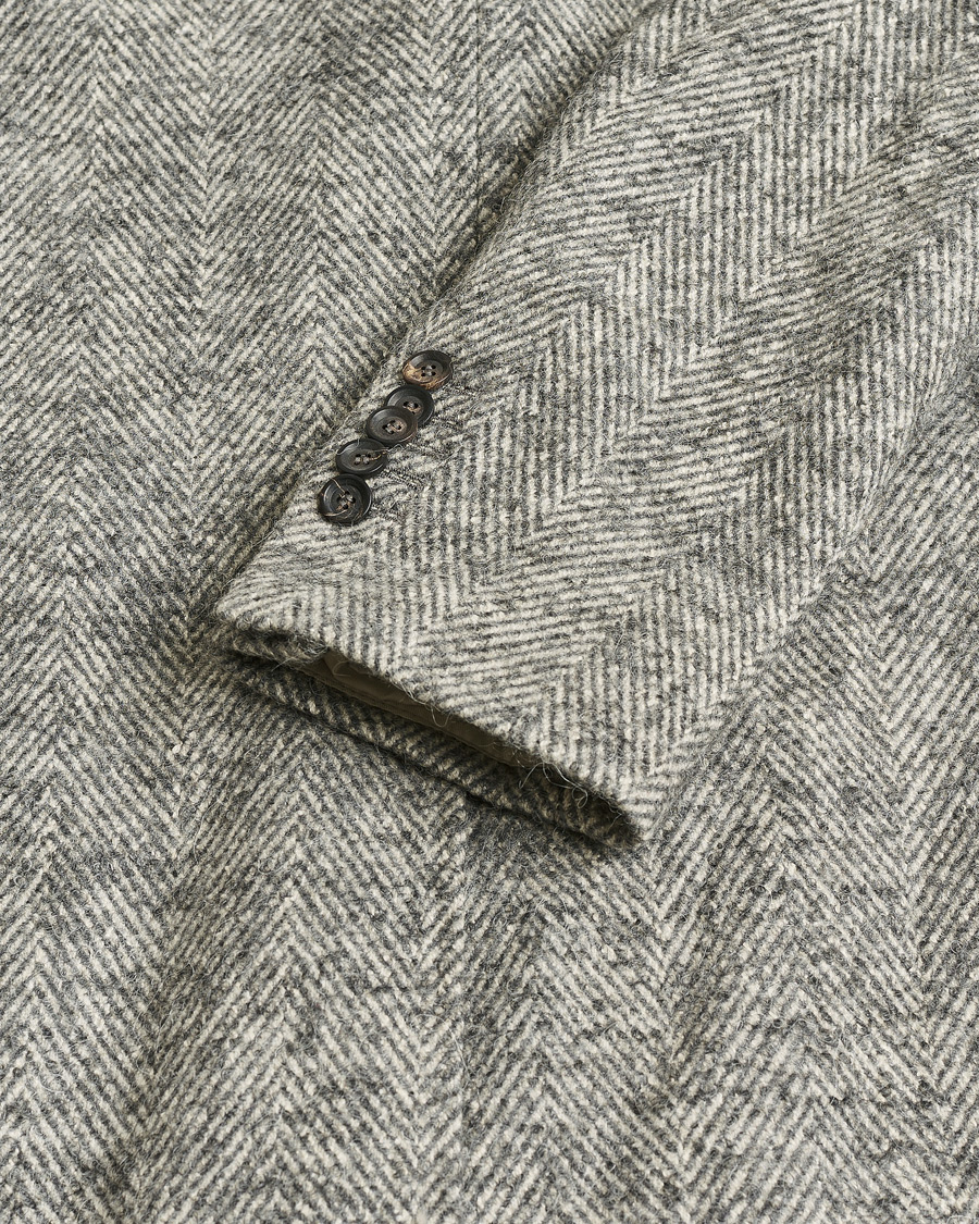 Herre | Pre-owned Jakker | Pre-owned | Morris Double Breasted Herringbone Wool Coat Grey 52