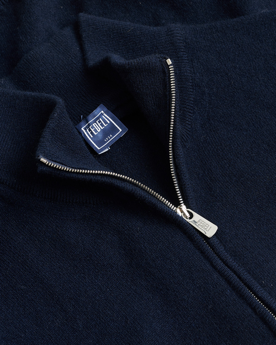 Herre | Pre-owned Trøjer | Pre-owned | Fedeli Cashmere Full Zip Navy 48