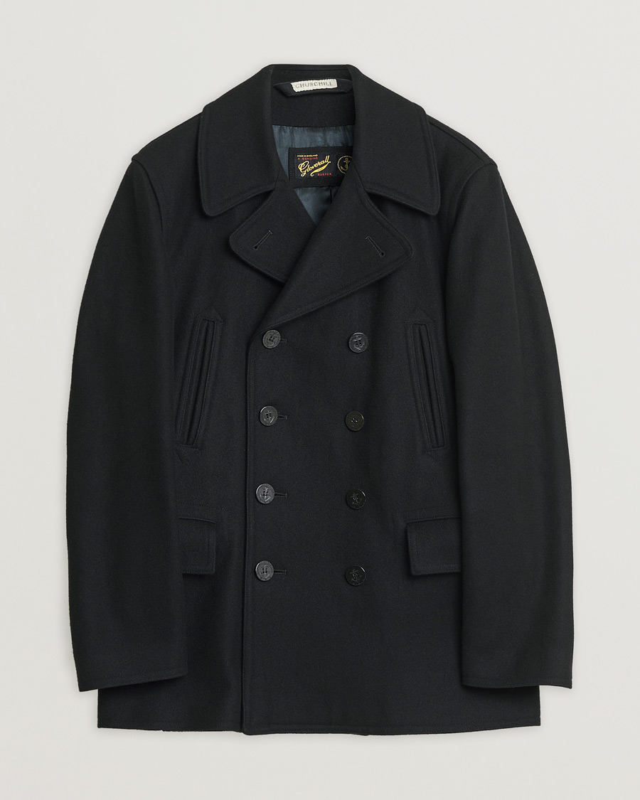 Herre | Pre-owned Jakker | Pre-owned | Gloverall Churchill Reefer Peacoat Black