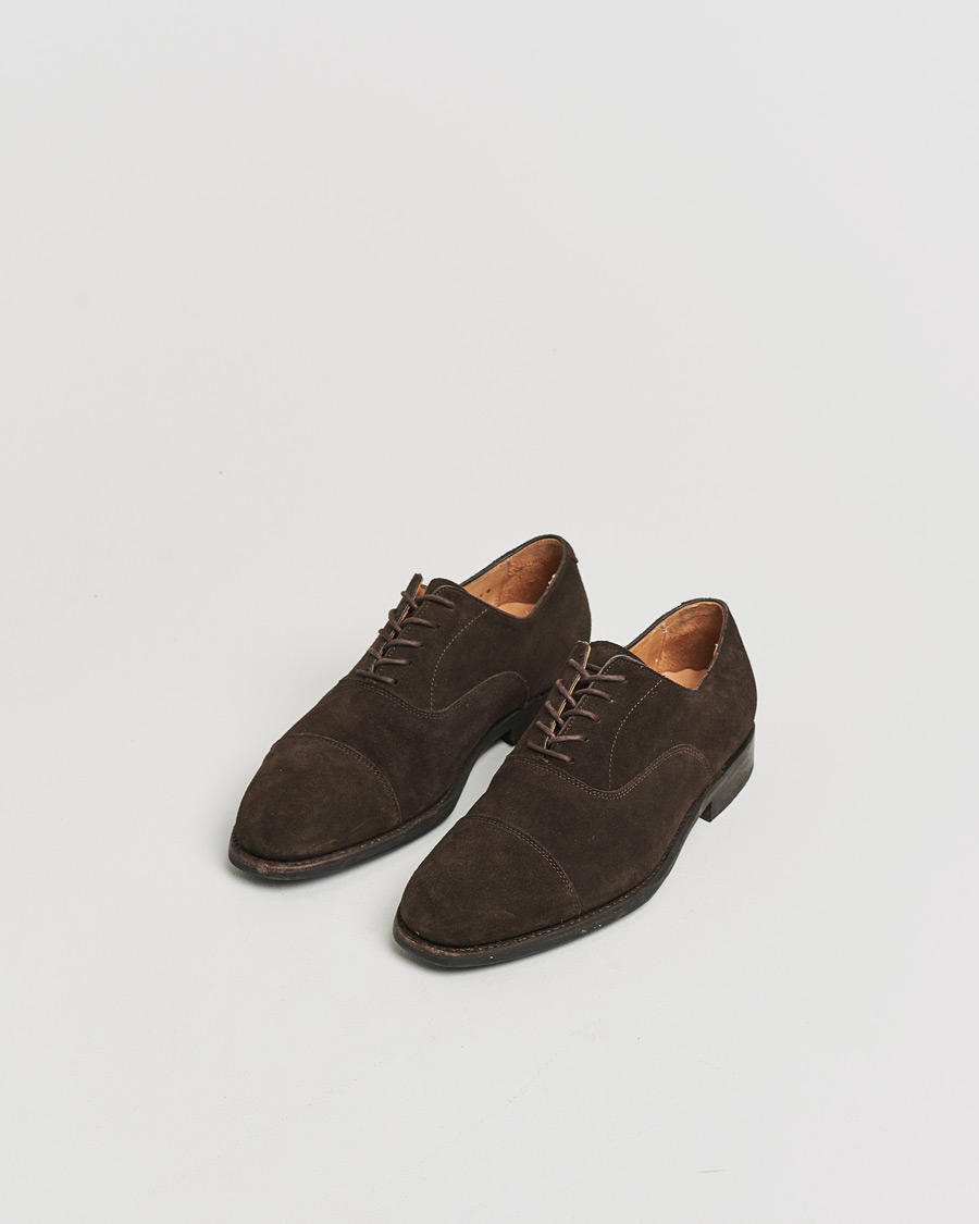 Herre | Pre-owned Randsyede sko | Pre-owned | Myrqvist Äppelviken Oxford Dark Brown Suede UK6 - EU40