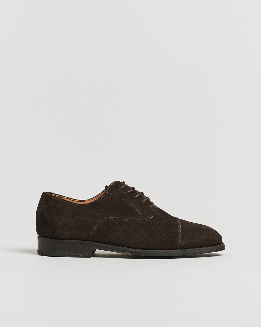 Herre | Pre-owned Randsyede sko | Pre-owned | Myrqvist Äppelviken Oxford Dark Brown Suede UK6 - EU40