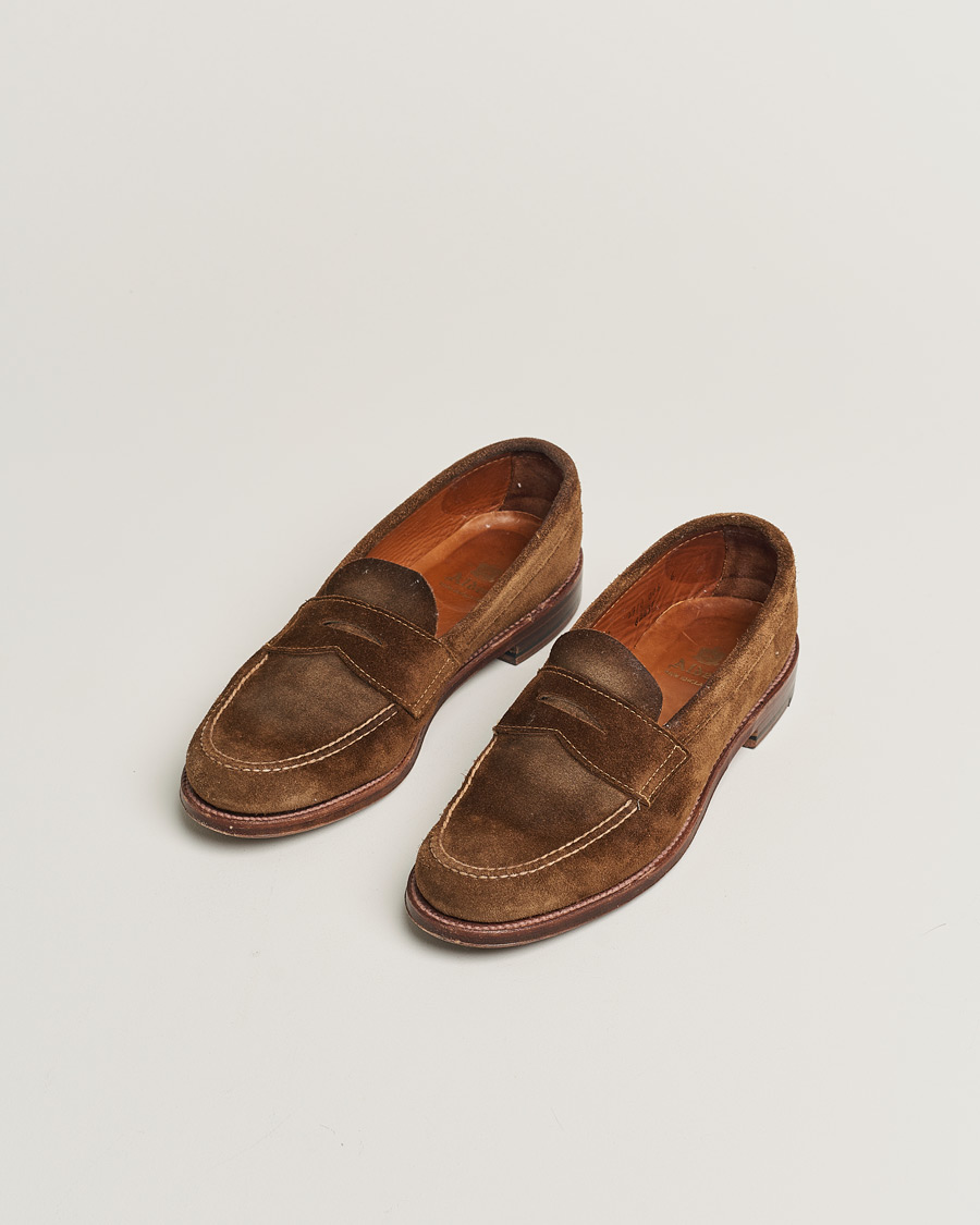 Herre | Alden 6243F Unlined Leisure Handsewn Penny Loafer Suede US8 - EU41,5 | Pre-owned | Alden 6243F Unlined Leisure Handsewn Penny Loafer Suede US8 - EU41,5