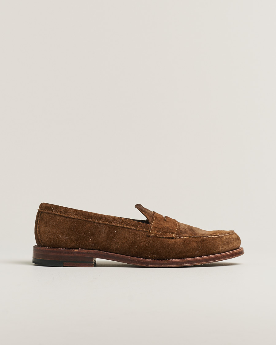 Herre | Alden 6243F Unlined Leisure Handsewn Penny Loafer Suede US8 - EU41,5 | Pre-owned | Alden 6243F Unlined Leisure Handsewn Penny Loafer Suede US8 - EU41,5