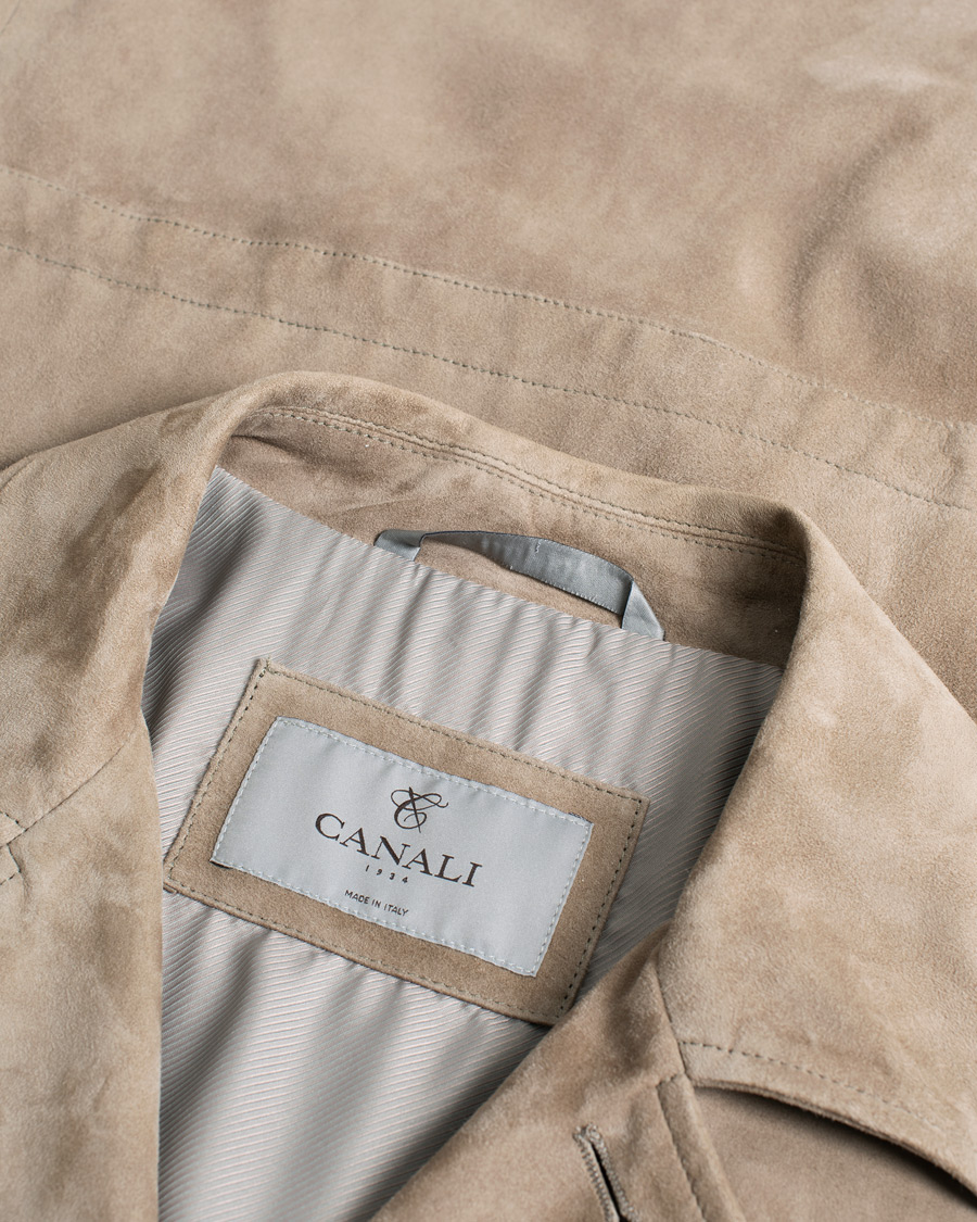 Herre | Jakker | Pre-owned | Canali Suede Safari Jacket Beige 50
