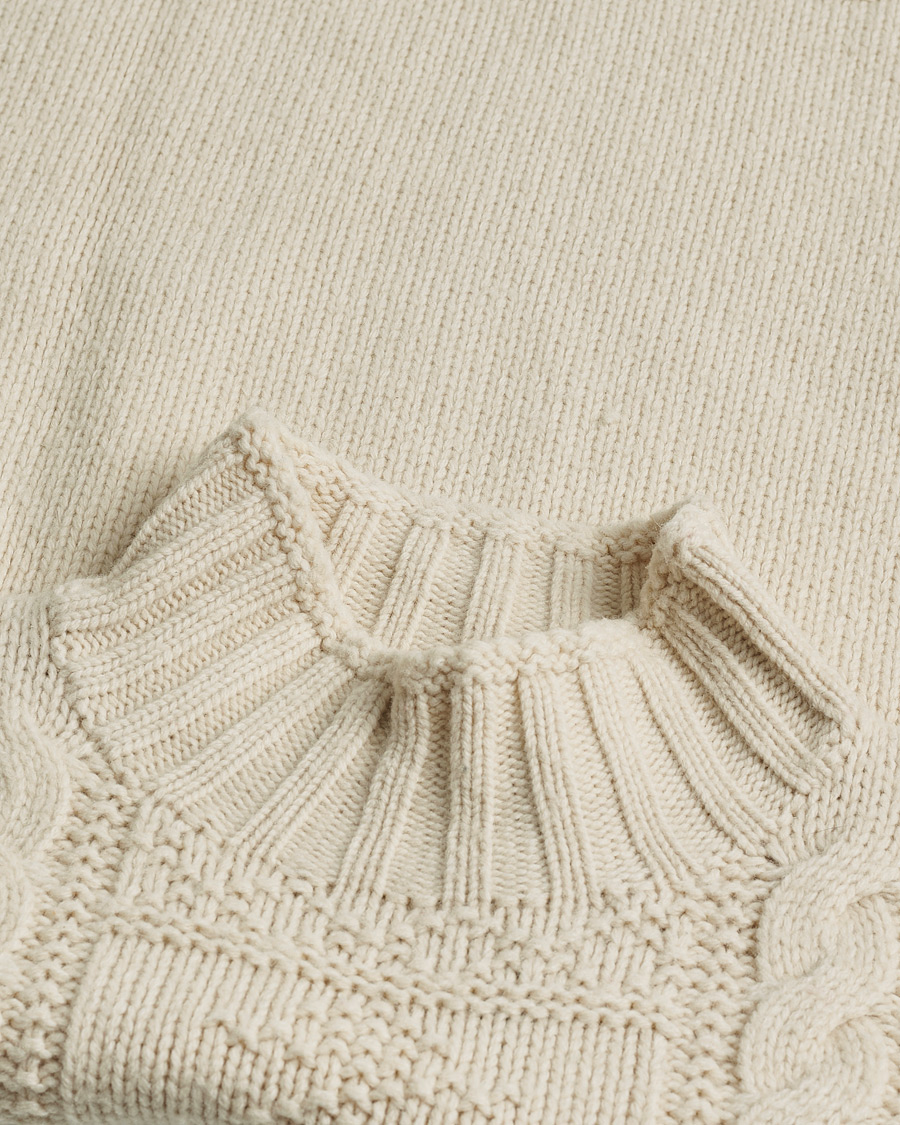 Herre | Pre-owned Trøjer | Pre-owned | Polo Ralph Lauren Wool Knitted Aran Rollneck Cream