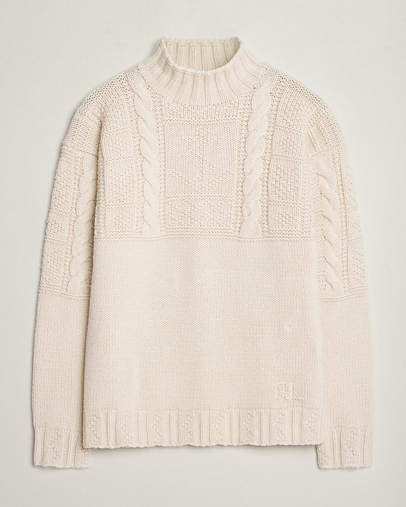 Herre | Pre-owned Trøjer | Pre-owned | Polo Ralph Lauren Wool Knitted Aran Rollneck Cream M
