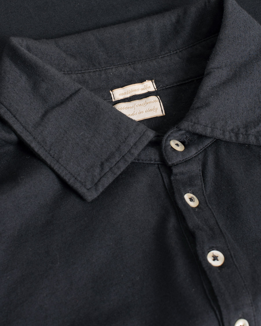Herre | Trøjer | Pre-owned | Massimo Alba Long Sleeve Polo Washed Black S